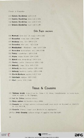 Tissus & Coussins (Nr. 252-268)