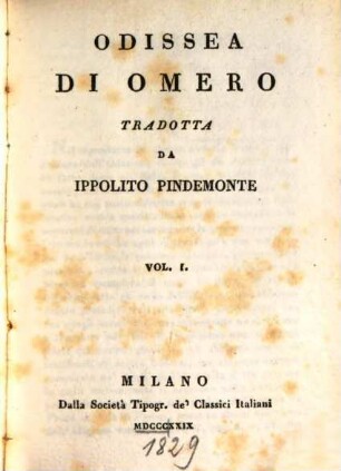 Odissea di Omero. 1 (1829)