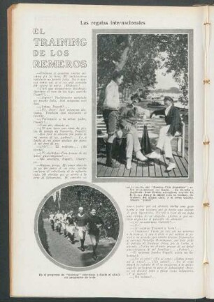 El training de los remeros : Las regatas inernacionales