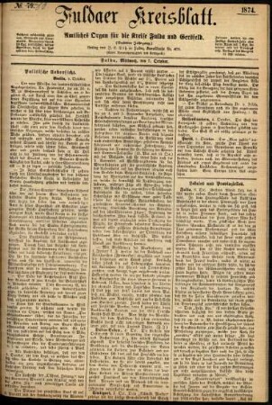 Ausgabe vom Mittwoch, den 07. Oktober 1874.