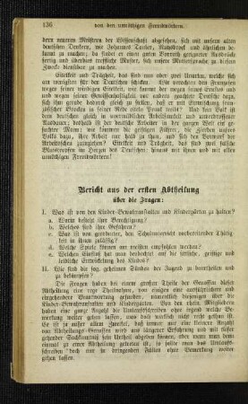 Bericht aus der ersten Abtheilung
