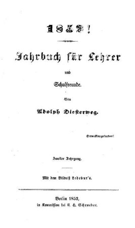 2: Jahrbuch für Lehrer und Schulfreunde - 2.1852
