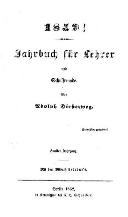 2: Jahrbuch für Lehrer und Schulfreunde - 2.1852