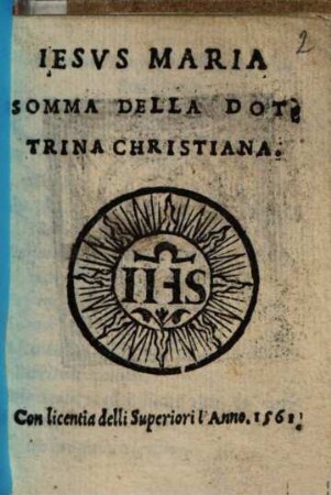 Iesvs Maria Somma Della Dottrina Christiana