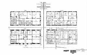 Wasseralfingen: Empfangsgebäude Verwaltungsgebäude Grundriß UG,1.+2.OG,DG,Wasserl.,el.Leit.