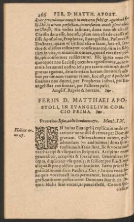 Feriis D. Matthaei Apostoli, In Evangelium ...