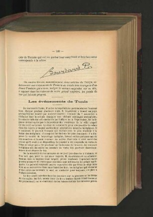 Les événements de Tunis.