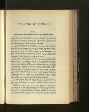 Informazioni coloniali