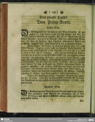 Das zehende Capitel. Vom Predig-Ampte