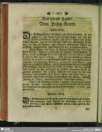 Das zehende Capitel. Vom Predig-Ampte