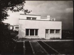 Werkbund-Ausstellung, Stuttgart-Weißenhof Einfamilienhaus Typ C 7: Außenansicht Gartenseite