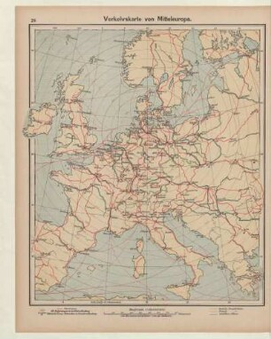 Verkehrskarte von Mitteleuropa
