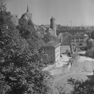 Die Stadt Bautzen. Blick auf Seidau. : Pohlad do Židowa.