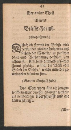 Der ander Theil Von der Brieffs-Formb.