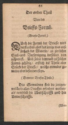 Der ander Theil Von der Brieffs-Formb.