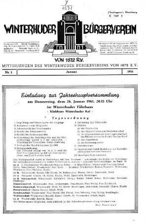 Nr. 1, Januar 1961
