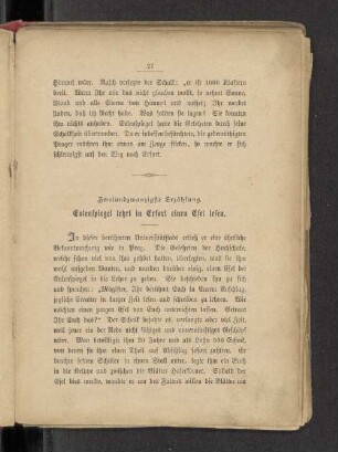 Zweiundzwanzigste Erzählung. Eulenspiegel lehrt in Erfurt einen Esel lesen.