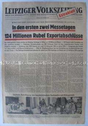 Extrablatt der "Leipziger Volkszeitung" zur Herbstmesse