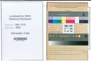 Entnazifizierung Frida Schneider , geb. 04.04.1896 ()