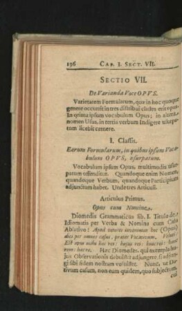 Sectio VII. De Varianda Voce Opus.