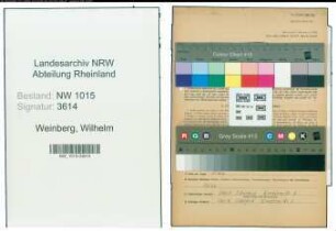 Entnazifizierung Wilhelm Weinberg , geb. 23.01.1907 (Wachmann)