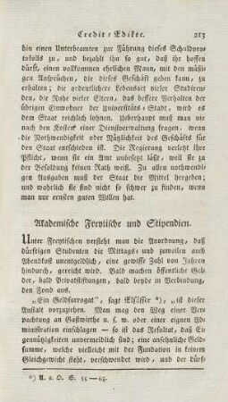 213, Akademische Freytische und Stipendien