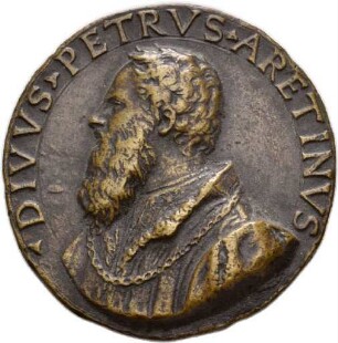 Bronzene Medaille auf Pietro Aretino