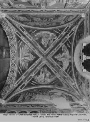 Fresken der Chorkapelle : Die vier Evangelisten, von ihren Symbolen inspiriert