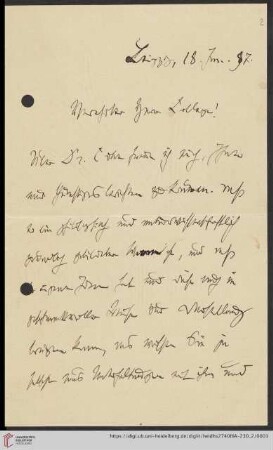Briefe von Wilhelm Wundt an Heinrich Rickert: Brief von Wilhelm Wundt an Heinrich Rickert