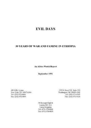 Evil days : 30 years of war and famine in Ethiopia