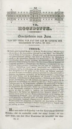 VII. Hoofdstuk. Geschiedenis van Java. Van den vrede van 1757 tot aan den landing der Engelschen op Java, in 1811
