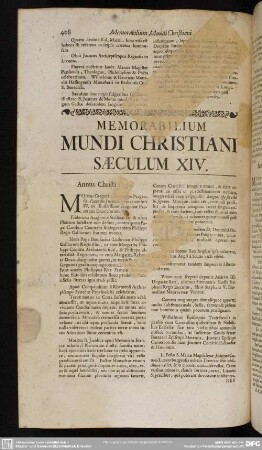 Memorabilium Mundi Christiani Saeculum XIV.