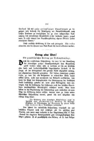 Ertrag und Wert?