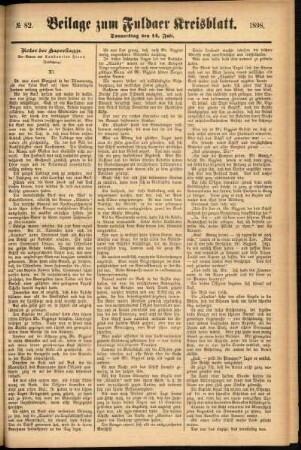 Zweite Ausgabe vom Donnerstag, den 14. Juli 1898.