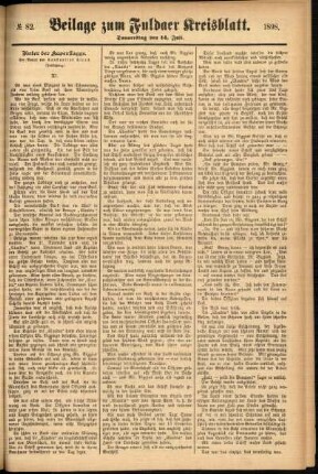 Zweite Ausgabe vom Donnerstag, den 14. Juli 1898.