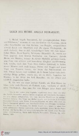 Leben des Michael Angelo Buonarroti