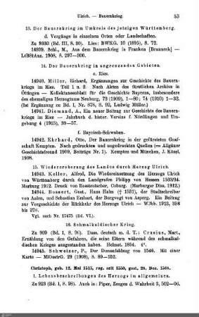 13. Der Bauernkrieg im Umkreis des jetzigen Württemberg