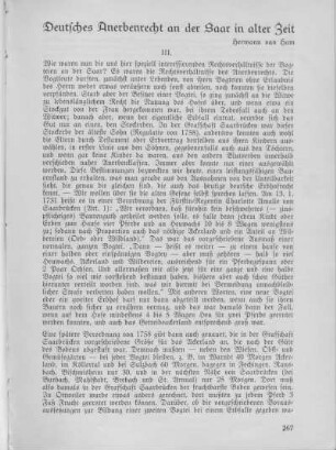 Deutsches Anerbenrecht an der Saar in alter Zeit.