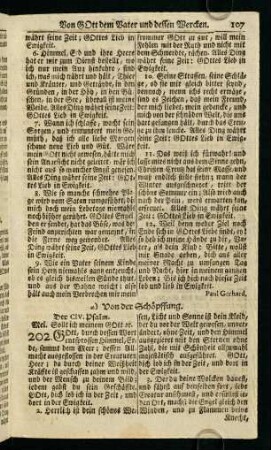 107-110, a) Von der Schöpfung
