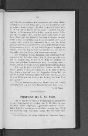 Ehrenpforten und C. W. Allers.