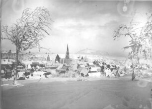 Altenberg (Erzgebirge). Ansicht vom Hang unterhalb des Raupennestes mit Geisingberg von Südwesten