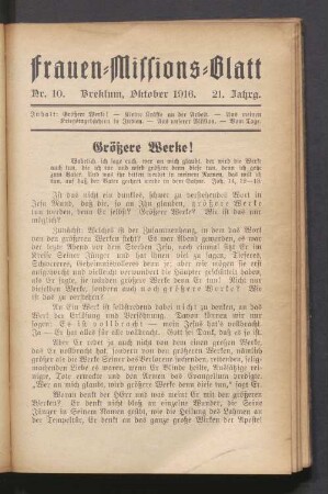 Nr. 10. Oktober 1916