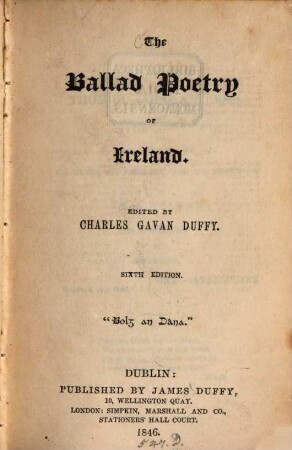 The Ballad Poetry of Ireland