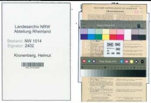 Entnazifizierung Helmut Kronenberg , geb. 13.09.1920 ()