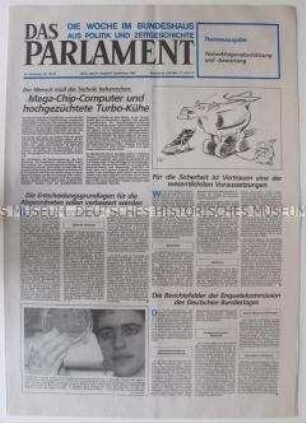 Wochenzeitung "Das Parlament" zum Thema Technologie