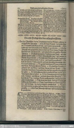 Die Predigten über den achtzigsten Psalm