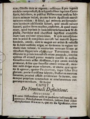 Caput I. De Nominali Definitione.