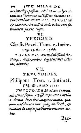 VII. Thvcydides. Philippus Tom. I. Intimat. pag. 380. Anno 1551.