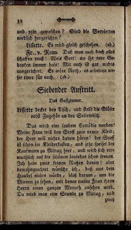 Siebender Auftritt. - Eilfter Auftritt.