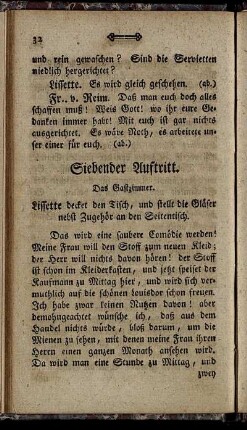 Siebender Auftritt. - Eilfter Auftritt.